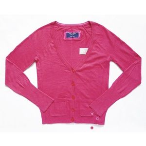 NWT V-Neck Long Sleeve Knit Cardigan + Pockets S